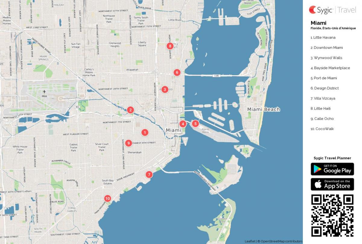 Miami sights map
