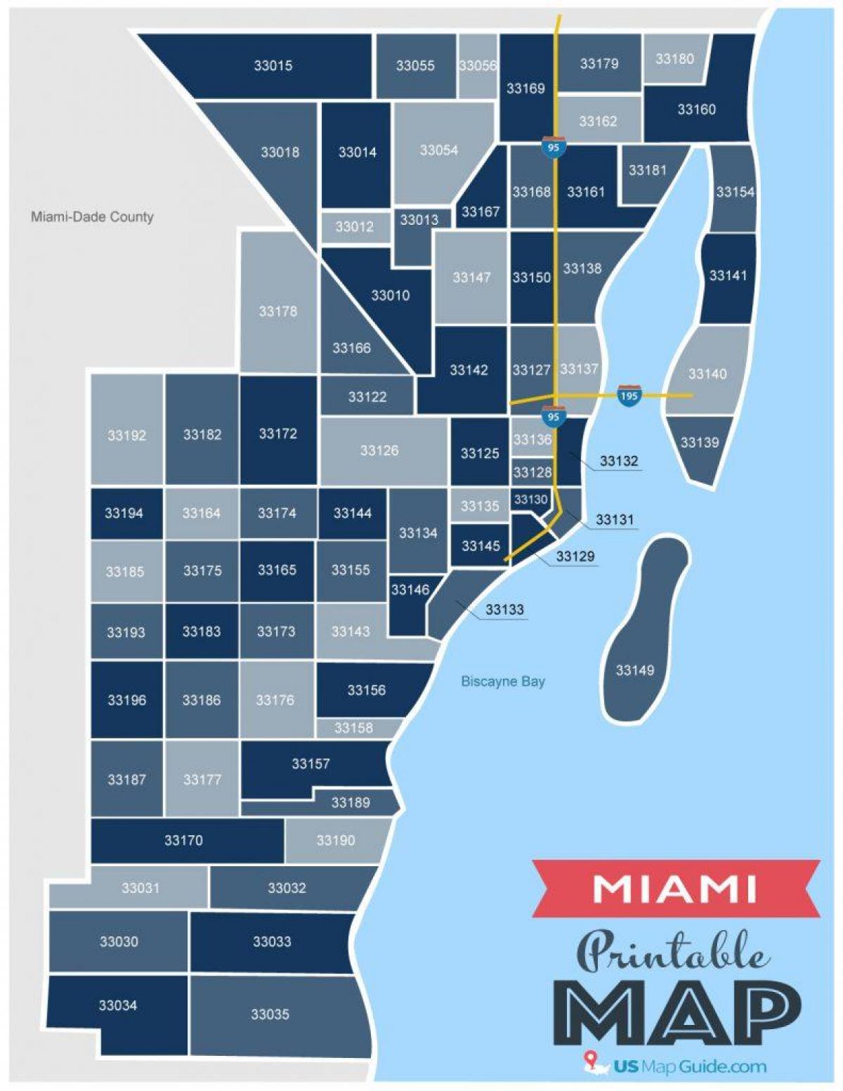 Miami zip codes map