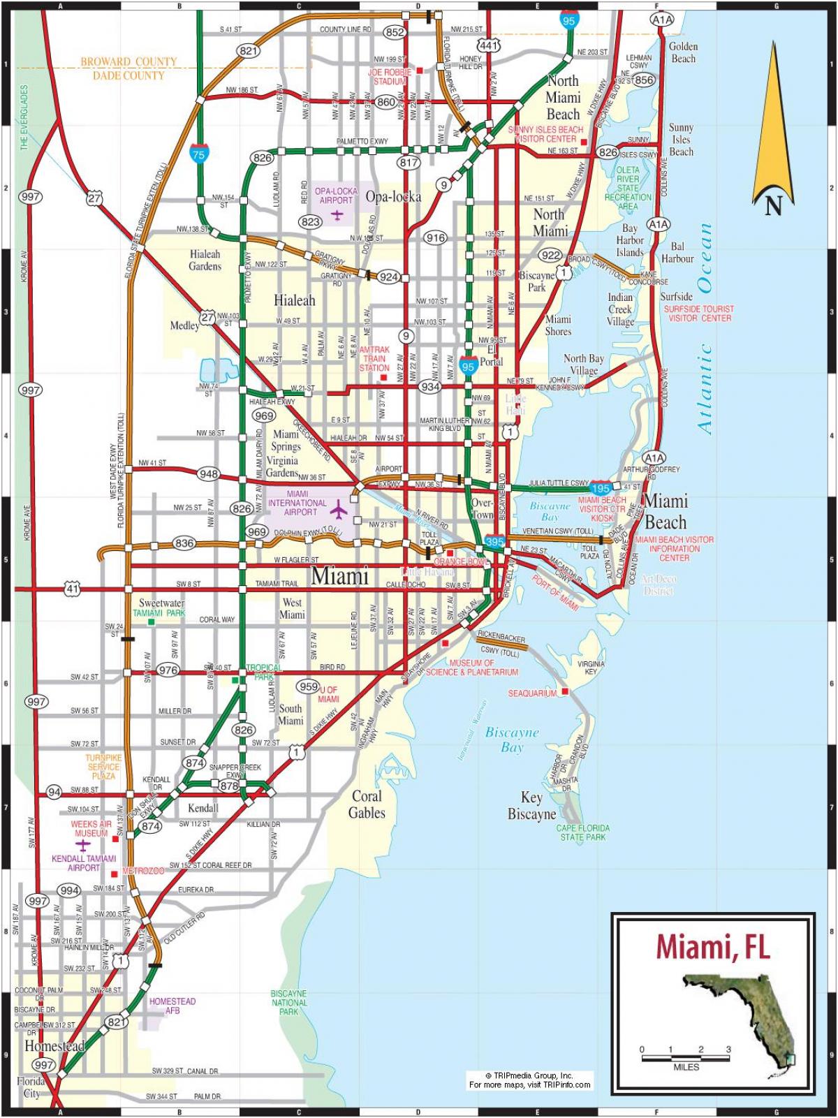 Miami roads map