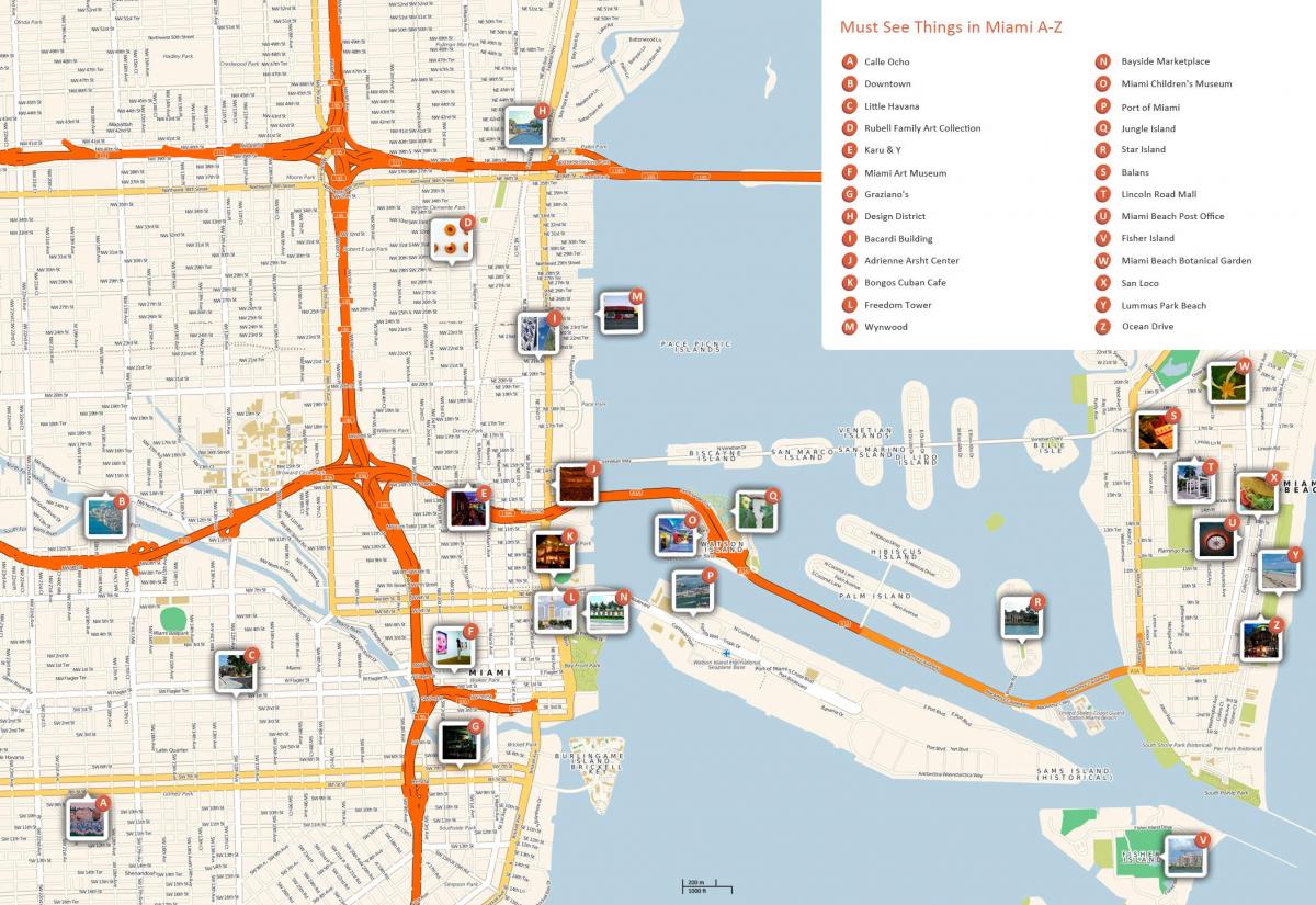 Miami sightseeing map